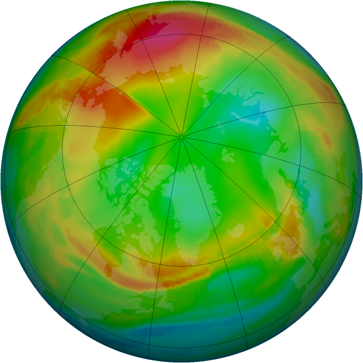 Arctic ozone map for 12 January 1984